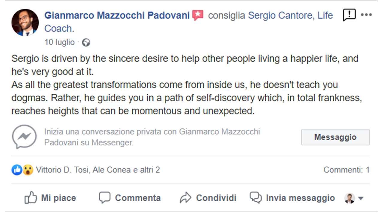 Testimonianza Gianma