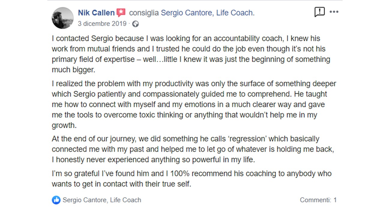Testimonianza Nik Callen
